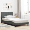 vidaXL Estructura de cama sin colch&oacute;n Hanko tela gris oscuro 90x200 cm