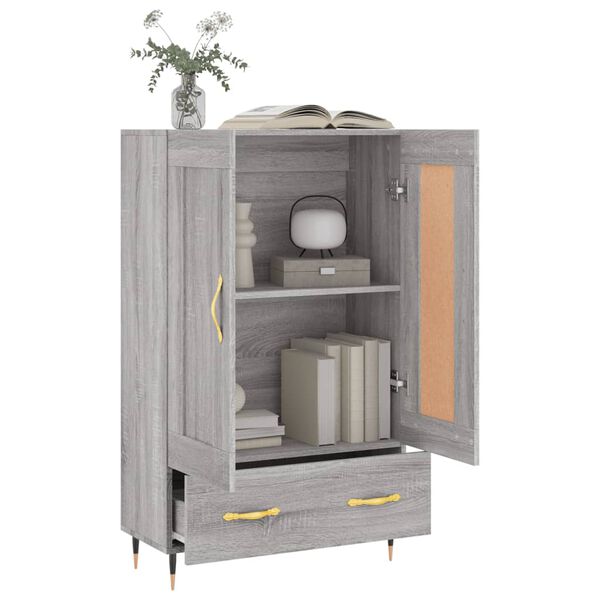 vidaXL Aparador alto madera de ingenier&iacute;a gris Sonoma 69,5x31x115 cm