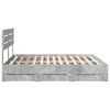vidaXL Estructura de cama Gris Concreto 200 x 200 cm Madera Ingenieril