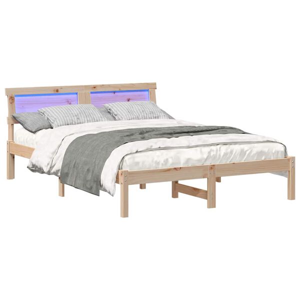 vidaXL Estructura de cama Marr&oacute;n 135 x 190 cm Madera de pino macizo