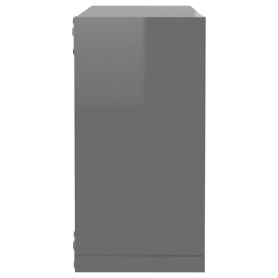 vidaXL Estantes cubo de pared 2 unidades gris brillo 30x15x30 cm