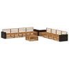 vidaXL Conjunto de sof&aacute;s de exterior 9 uds. Natural