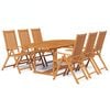 vidaXL Set de comedor de jard&iacute;n 7 piezas madera maciza de acacia 150-200 cm