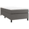 vidaXL Estructura de cama con somier cuero sint&eacute;tico gris 90x190 cm