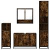 vidaXL Set de muebles ba&ntilde;o 4 pzas madera contrachapada roble ahumado