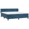 vidaXL Cama box spring con colch&oacute;n terciopelo azul oscuro 180x200 cm