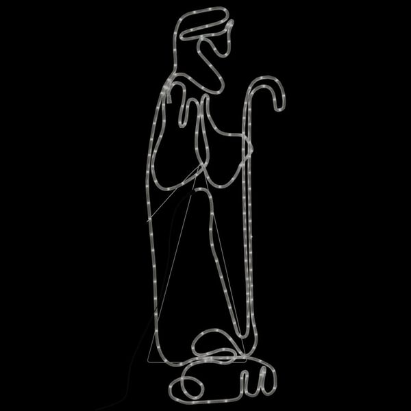 vidaXL Figuras de Navidad de pastor y cordero con 168 LED 102,5x35 cm