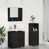 vidaXL Juego de muebles de ba&ntilde;o Montaje en la pared 3 pcs Negro
