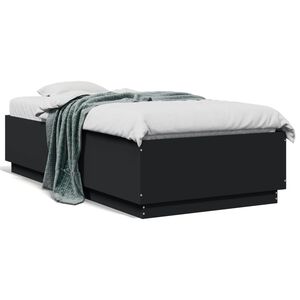 vidaXL Estructura de cama madera de ingenier&iacute;a negra 75x190 cm