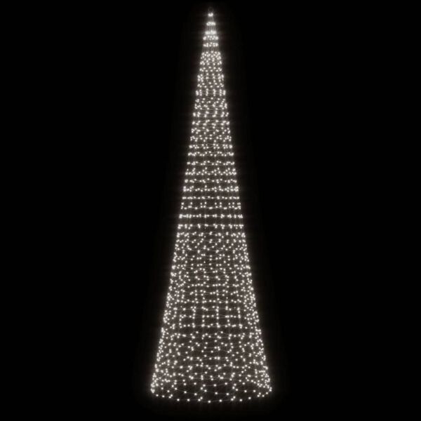 vidaXL &Aacute;rbol de Navidad en asta de bandera 1534 LED blanco fr&iacute;o 500 cm