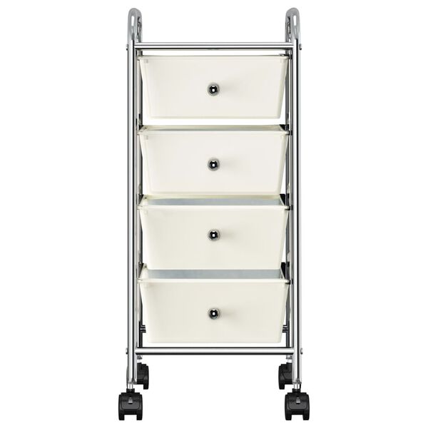 vidaXL Carrito de almacenaje port&aacute;til 4 cajones pl&aacute;stico blanco