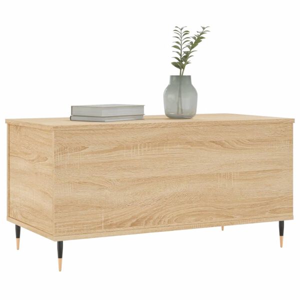 vidaXL Mesa de centro madera contrachapada roble Sonoma 90x44,5x45 cm