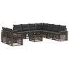 vidaXL Conjunto de sof&aacute;s de jard&iacute;n 10 uds. Gris y Gris Oscuro