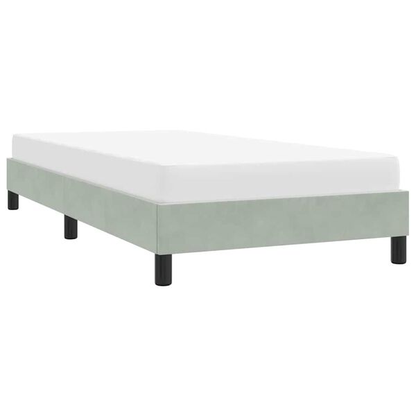 vidaXL Estructura de cama sin colchón terciopelo gris claro 80x210 cm