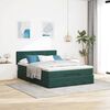 vidaXL Estructura de cama otomana con colch&oacute;n verde oscuro 140x200 cm