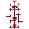 vidaXL Rascador para gatos con poste de sisal rojo y blanco 203 cm