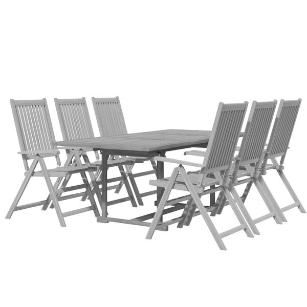 vidaXL Juego de comedor para jard&iacute;n 7 piezas madera maciza de acacia