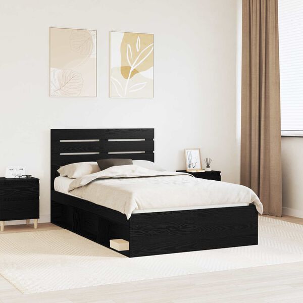 vidaXL Estructura de cama Negro 120 x 190 cm Madera de pino macizo
