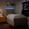 vidaXL Cama box spring con colch&oacute;n tela color crema 120x200 cm