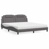 vidaXL Cama Viana con colch&oacute;n cuero sint&eacute;tico gris 180x200 cm