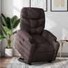 vidaXL Sill&oacute;n reclinable elevable tela marr&oacute;n oscuro
