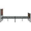 vidaXL Estructura de cama sin colch&oacute;n metal roble marr&oacute;n 193x203 cm