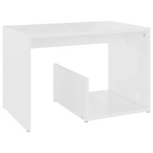 vidaXL Mesa auxiliar de madera contrachapada blanco 59x36x38 cm