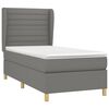 vidaXL Cama box spring con colch&oacute;n tela gris oscuro 100x200 cm