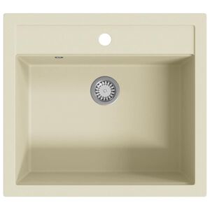 vidaXL Fregadero de cocina de granito con un seno beige