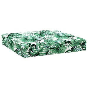 vidaXL Coj&iacute;n para pal&eacute;s tela Oxford estampado de hojas 60x60x9,5 cm