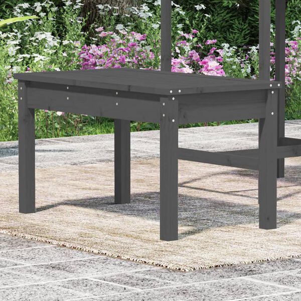vidaXL Banco de jard&iacute;n madera maciza pino gris 80x44x45 cm