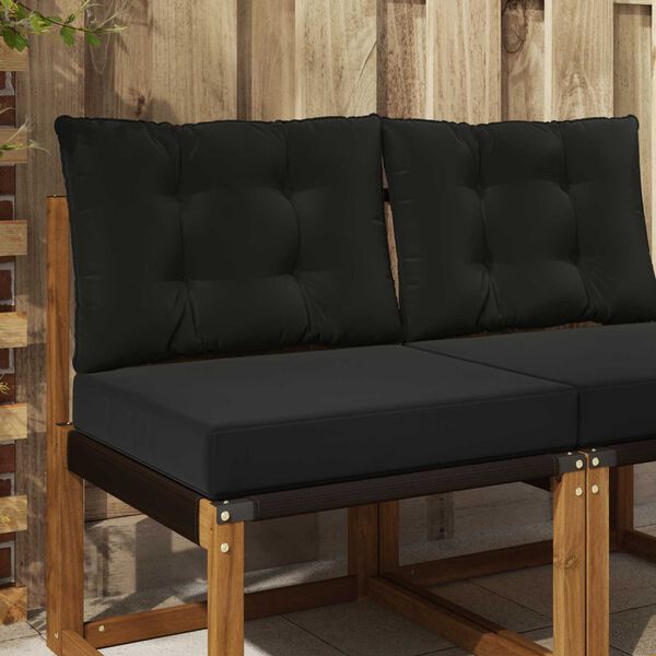 vidaXL Coj&iacute;n para sof&aacute; de exterior 2 pcs Negro Poli&eacute;ster