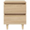 vidaXL Mesita de noche patas madera maciza roble Sonoma 40x35x50 cm