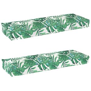 vidaXL Juego de Cojines para Palets Floral 2 pcs Patr&oacute;n de hoja