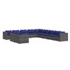 vidaXL Set de muebles de jard&iacute;n 11 pzas y cojines rat&aacute;n sint&eacute;tico gris