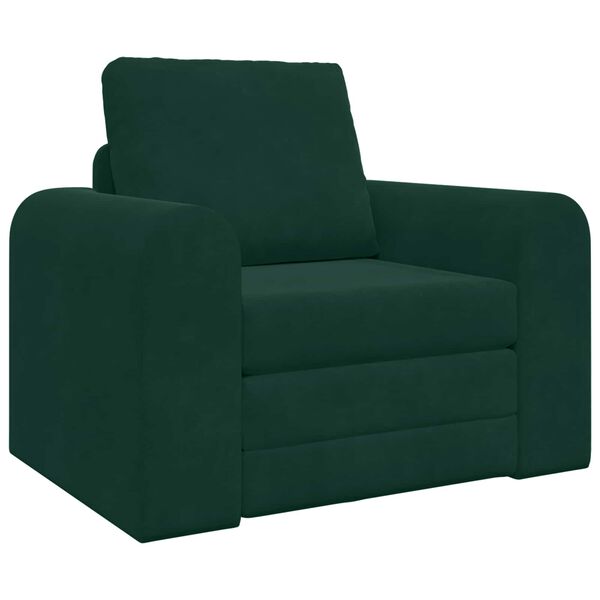 vidaXL Sof&aacute; cama Verde oscuro 98 x 71 x 83 cm Terciopelo