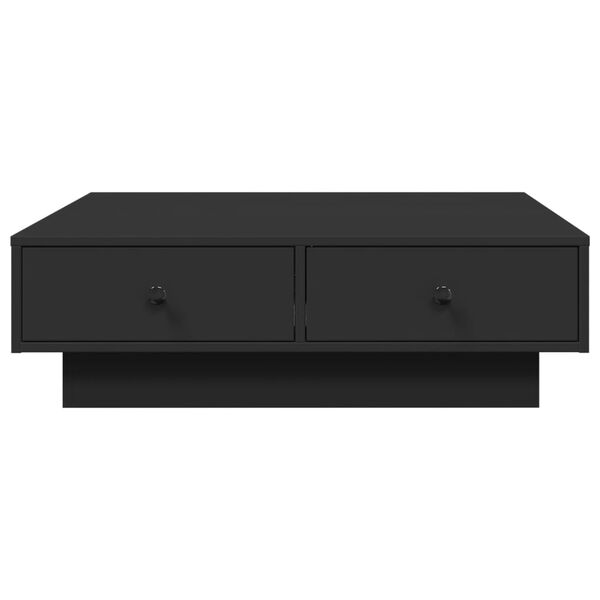 vidaXL Mesa de centro madera contrachapada negro 90x90x28 cm