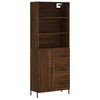vidaXL Aparador alto madera contrachapada marr&oacute;n roble 69,5x34x180 cm