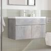 vidaXL Mueble de ba&ntilde;o con lavabo integrado gris hormig&oacute;n