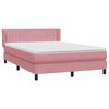 vidaXL Cama box spring con colch&oacute;n terciopelo rosa 160x220 cm