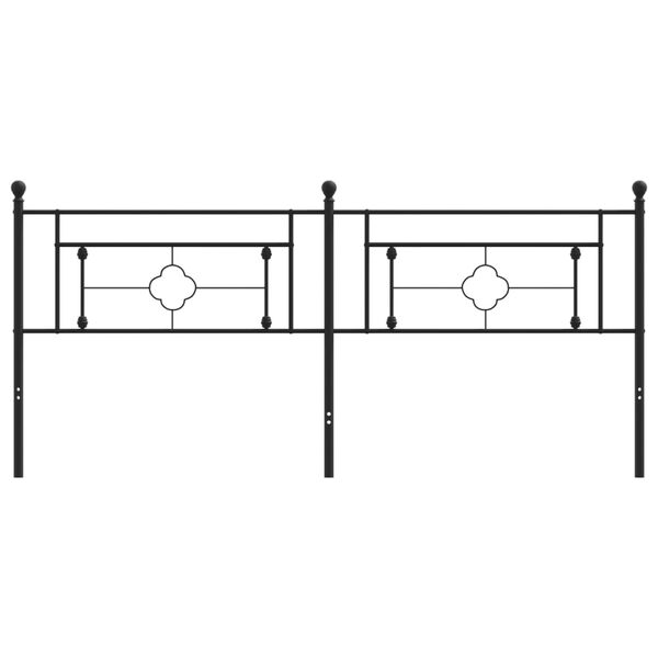 vidaXL Cabecero de repuesto de metal negro 200 cm