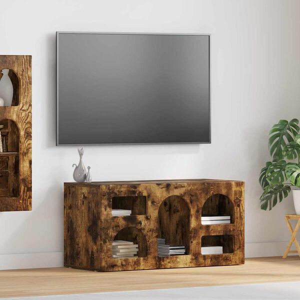 vidaXL Mueble de TV Roble ahumado 80 x 35 x 40 cm Madera de ingenier&iacute;a