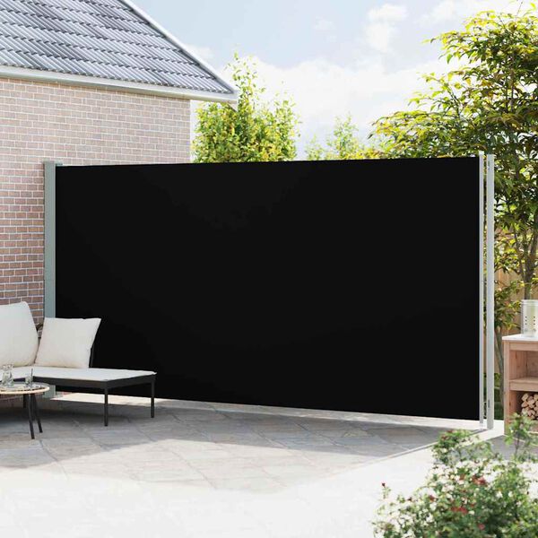 vidaXL Toldo lateral retr&aacute;ctil para patio negro 220x600 cm