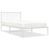 vidaXL Estructura cama sin colch&oacute;n con cabecero metal blanco 100x200cm