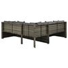 vidaXL Set de sof&aacute;s de jard&iacute;n 4 piezas y cojines rat&aacute;n sint&eacute;tico gris