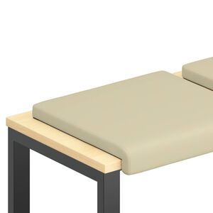 vidaXL Coj&iacute;n de banco 2 uds. Cuero sint&eacute;tico Crema Profundidad 35 cm
