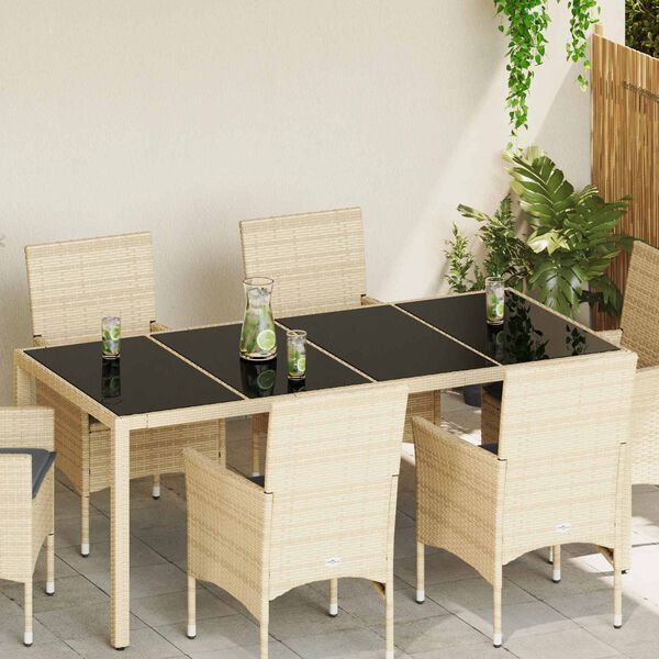 vidaXL Encimera 4 pcs Negro Cristal