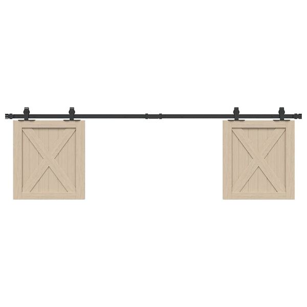 vidaXL Kit de puerta corredera de armario acero carbono 183 cm