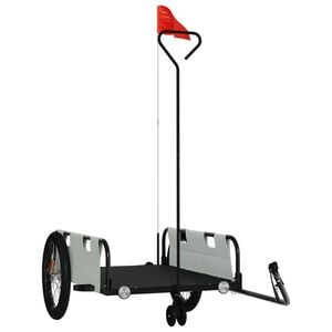 vidaXL Remolque para bicicletas tela Oxford y hierro gris y negro