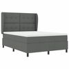 vidaXL Cama tipo Box Spring con colch&oacute;n Gris oscuro 140 x 200 cm tela